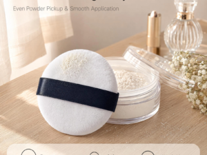 Velvet Powder Puff — Ultra-Soft Velvet Surface, Even Streak-Free Setting, Washable & Reusable