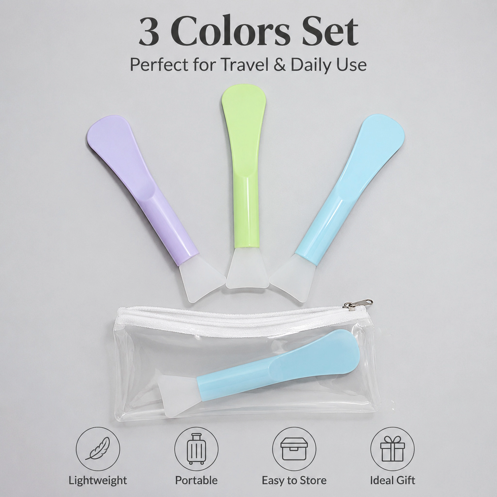 Dual-Ended Silicone Facial Mask Brush — Food-Grade Silicone, Even Application, Easy Clean (Multi-Color) - Image 2