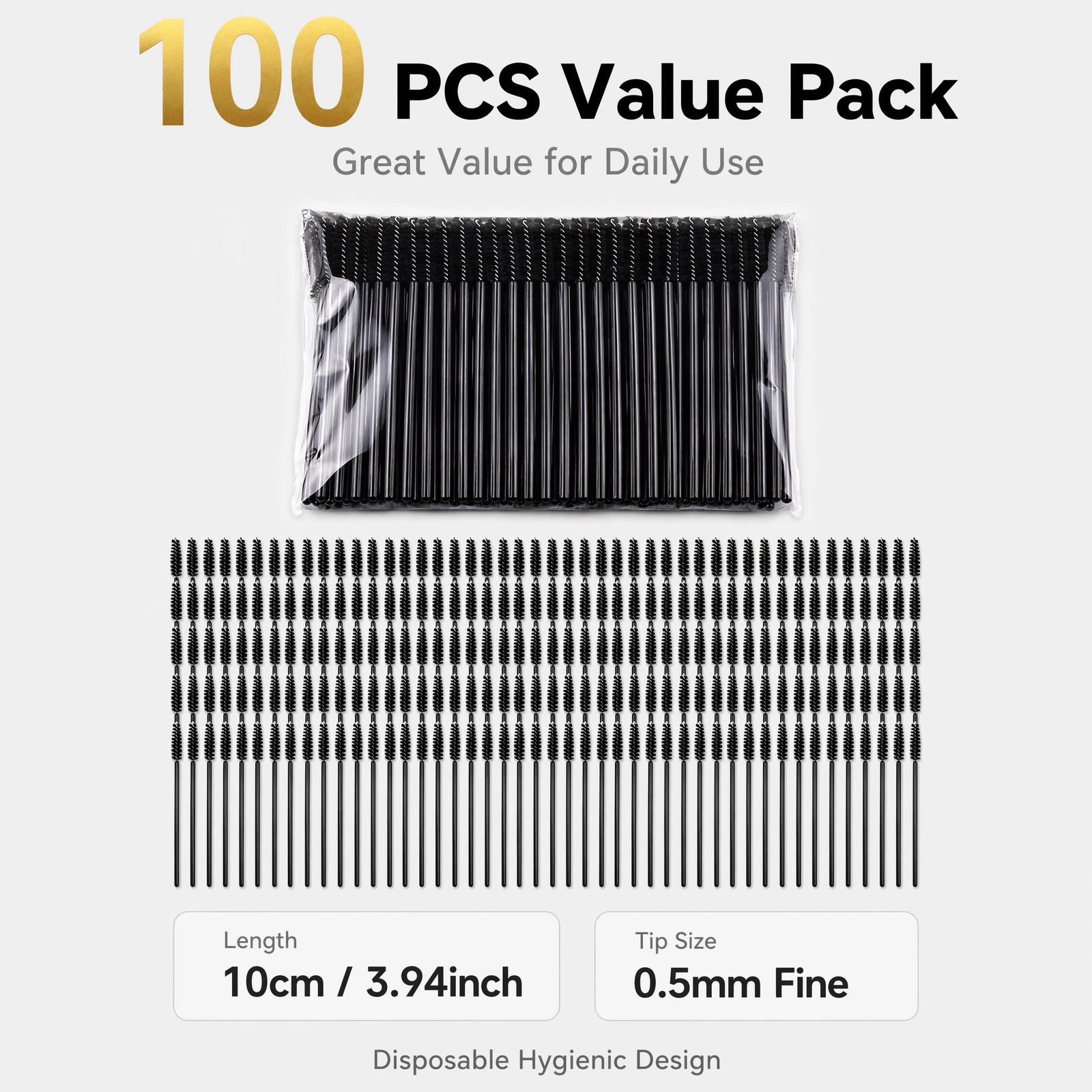 Disposable Micro Applicator Brushes 100pcs — Ultra-Fine Fiber Tips, Precise Application, Hygienic & Multi-Use (Black) - Image 3