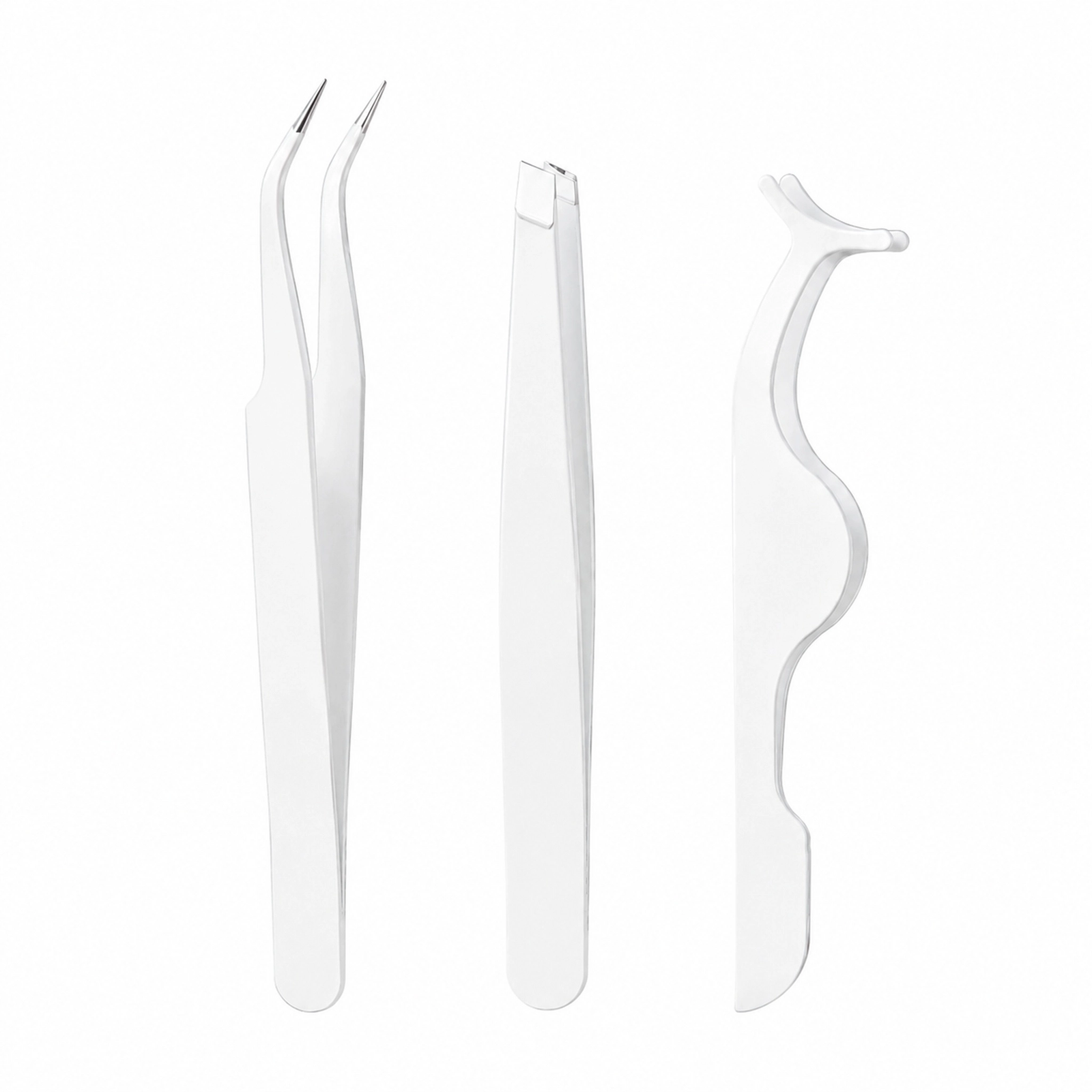 White Slant Tip Lash Applicator Set 3pcs — Precision Grip, Non-Slip, Beginner-Friendly, Curved for Eye Shape - Image 3