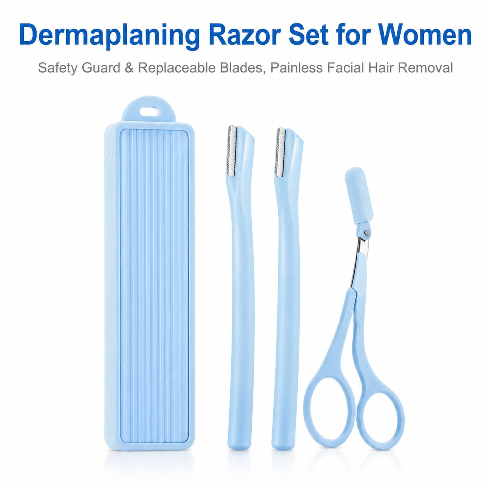 Safety Micro-Guard Eyebrow Razor — Replaceable Blade, Anti-Scratch Guard, Beginner-Friendly (Blue) - Image 3