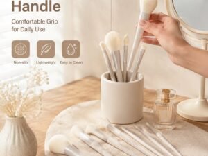 10Pcs Creamy Nude Makeup Brush Set — Ultra-Soft Bristles, Full-Face Coverage Kit (Creamy Nude)