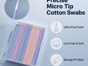 Morandi Disposable Fine-Tip Cotton Swabs — Precision Cleaning, Multi-Color Options, Sturdy & Hygienic
