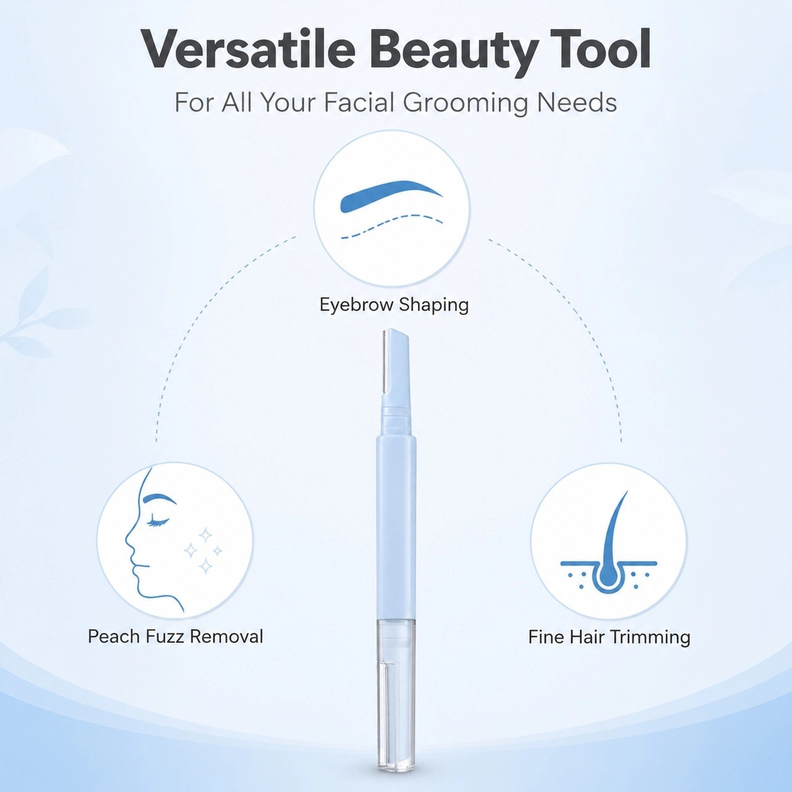 Safety Dual-Head Eyebrow Razor — Micro Guard Mesh, Dual Precision Blades, Portable & Skin-Safe (Sky Blue) - Image 4