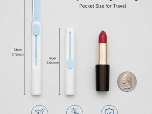 Sky Blue Retractable Eyebrow Razor — Portable Design, Safety Guard Blade, Gentle & Compact (Sky Blue)