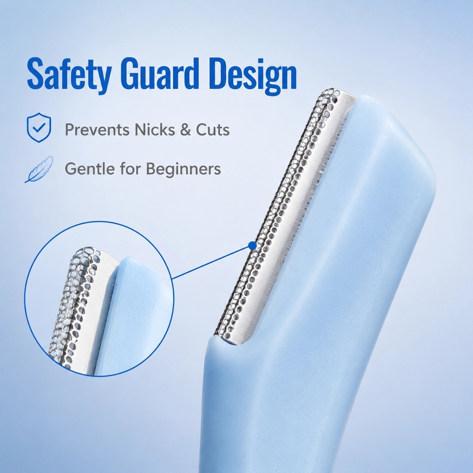 Safety Micro-Guard Eyebrow Razor — Replaceable Blade, Anti-Scratch Guard, Beginner-Friendly (Blue) - Image 4