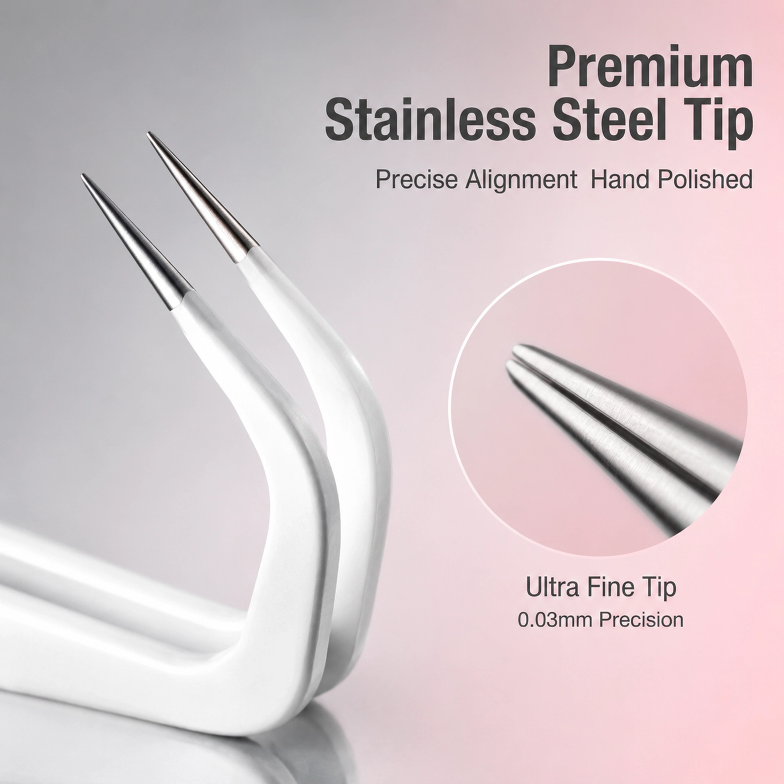 White Slant Tip Lash Applicator Set 3pcs — Precision Grip, Non-Slip, Beginner-Friendly, Curved for Eye Shape - Image 4