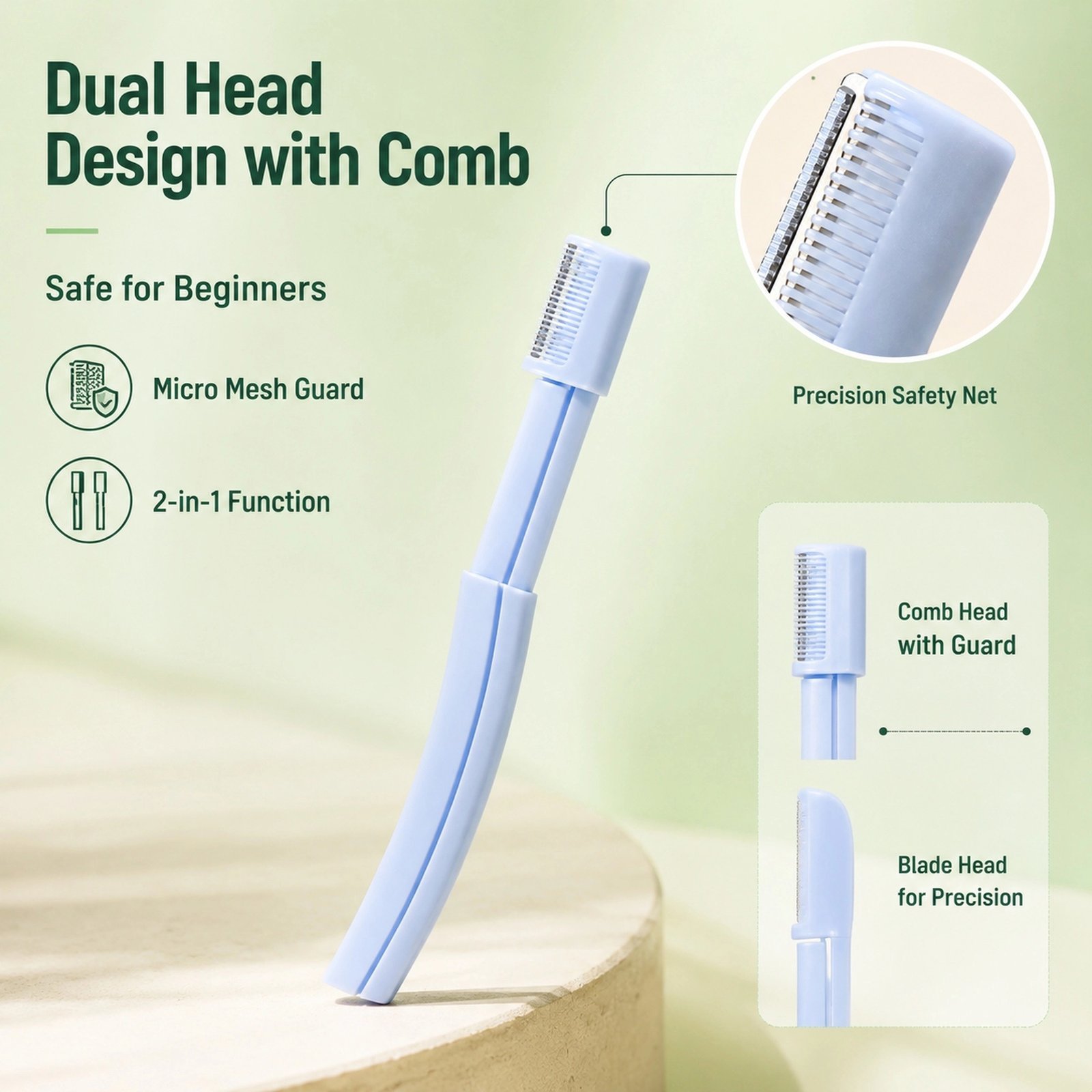 Dual-Head Eyebrow Razor with Built-in Comb — Safety Guard, Beginner-Friendly, Macaron Colors - Image 5