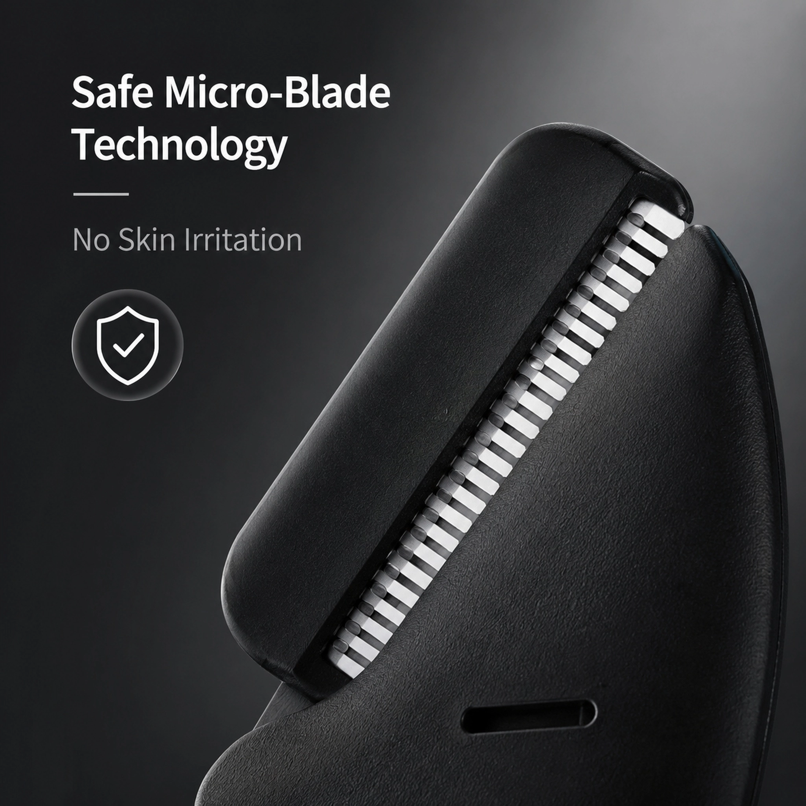Black Safety Micro-Guard Eyebrow Grooming Set — Stainless Steel Razor & Scissors with Comb, Beginner-Friendly - Image 4