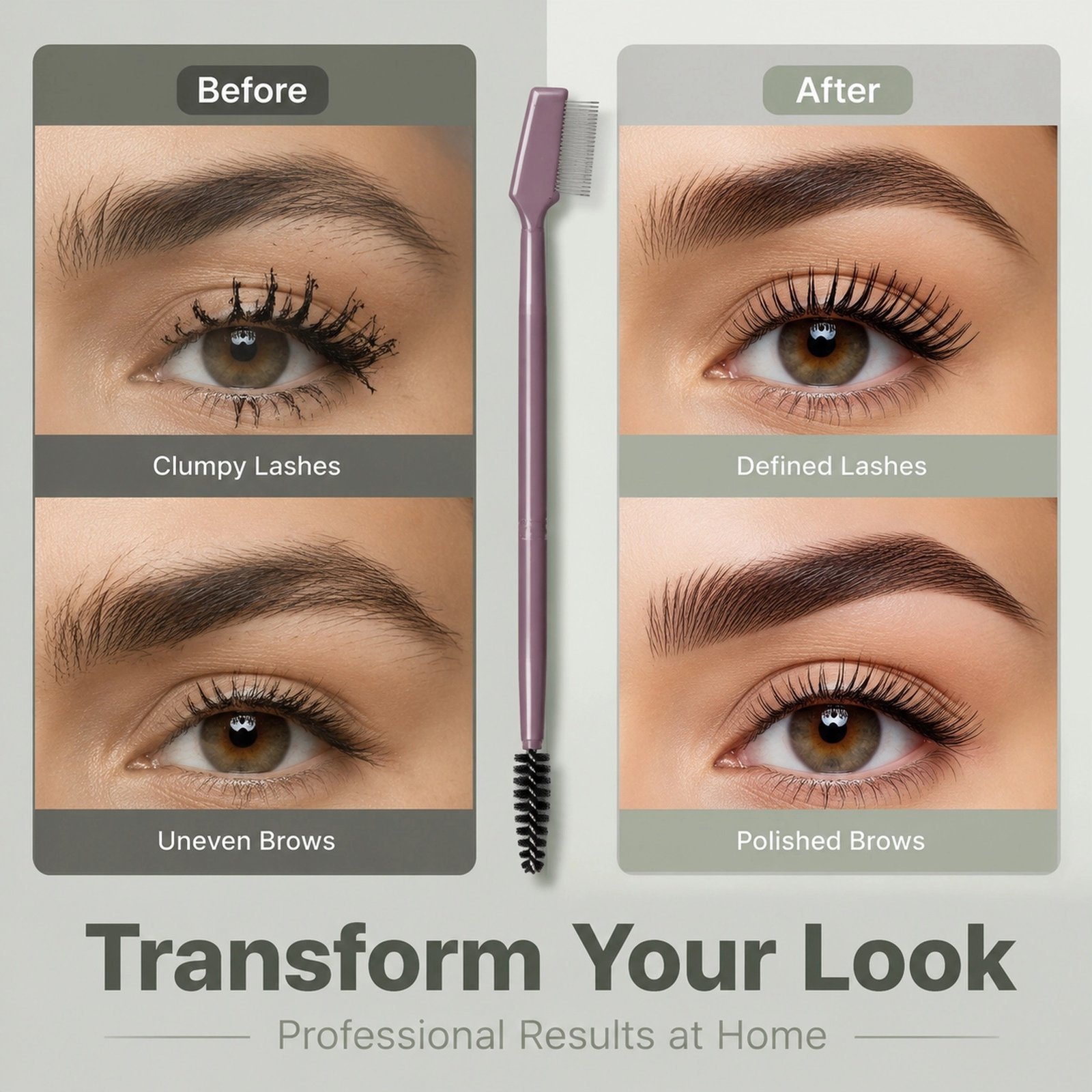 Dual-Ended Brow & Lash Comb — Precision Steel Teeth & Soft Nylon Brush - Image 5