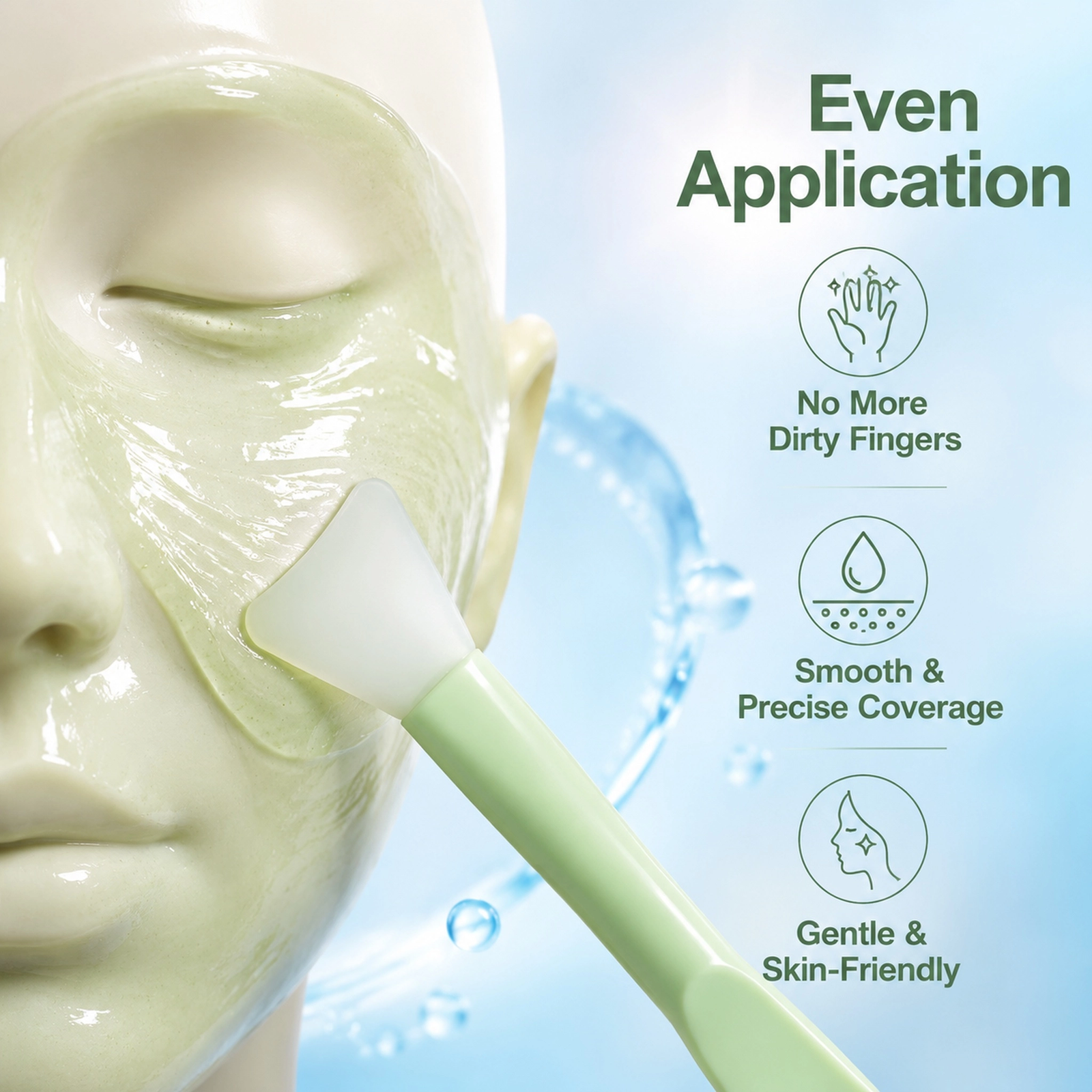 Dual-Ended Silicone Facial Mask Brush — Food-Grade Silicone, Even Application, Easy Clean (Multi-Color) - Image 4