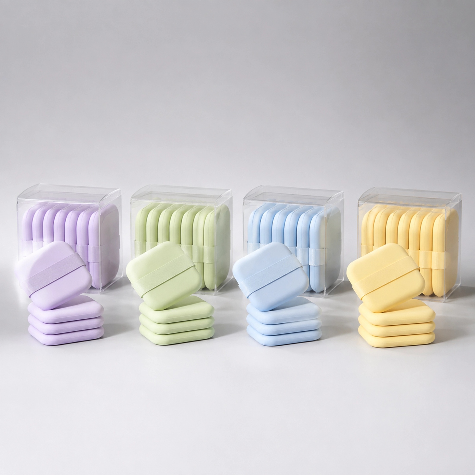 6Pcs Square Air Cushion Powder Puff Set with Storage Box — Soft Velvet Sponge, Wet & Dry Use, 4 Colors - Image 5