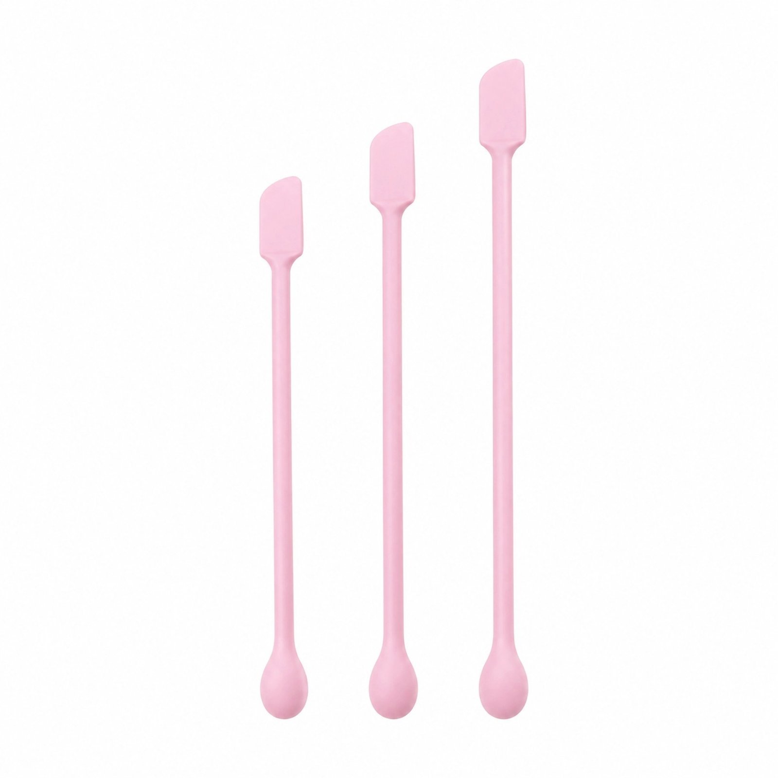Pink Silicone Cosmetic Spatula Set 3pcs — Dual-Ended Food-Grade Scoop & Spreader, 3 Sizes for All Jars - Image 5