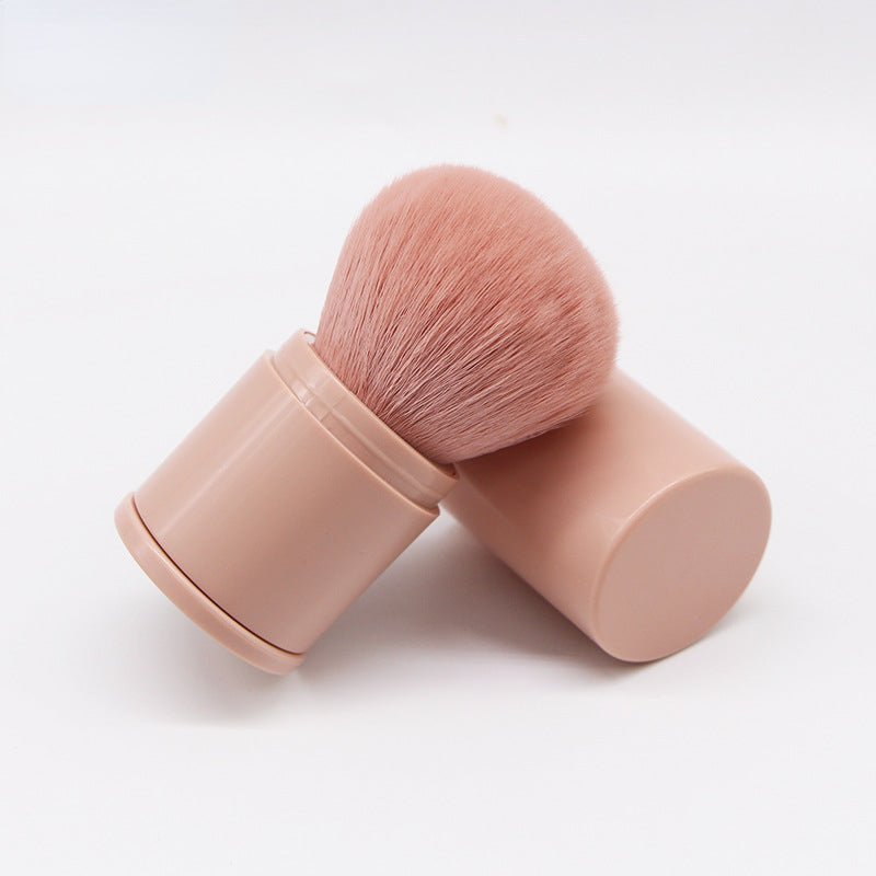 Retractable Powder Blush Brush — Soft Nylon Bristles, Portable Design with Protective Lid for Travel - Image 3