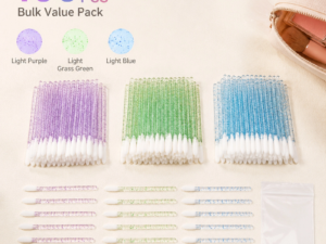 Disposable Lip Brush Applicators — Soft Hygienic Brush Head, Glitter Handle, Multi-Use (3 Colors)