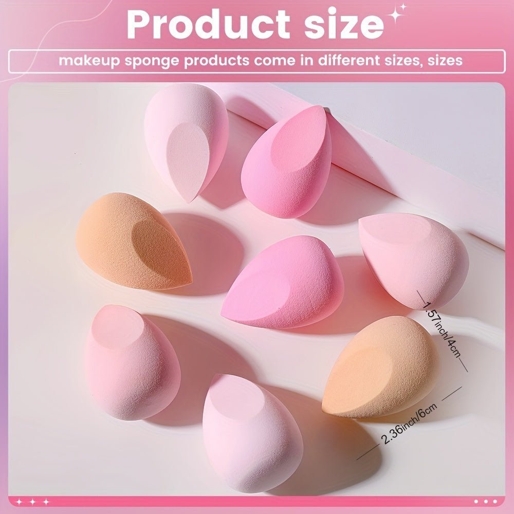 Premium Pink Makeup Sponges 8pcs — Hydrophilic Polyurethane, Streak-Free Blending for Foundation & Powder - Image 5