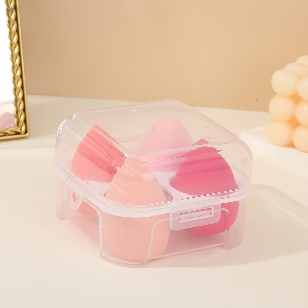 4pcs Makeup Sponges Beauty Blender Set — Soft Non-Latex Material, Wet & Dry Use, with Travel Case - Image 3
