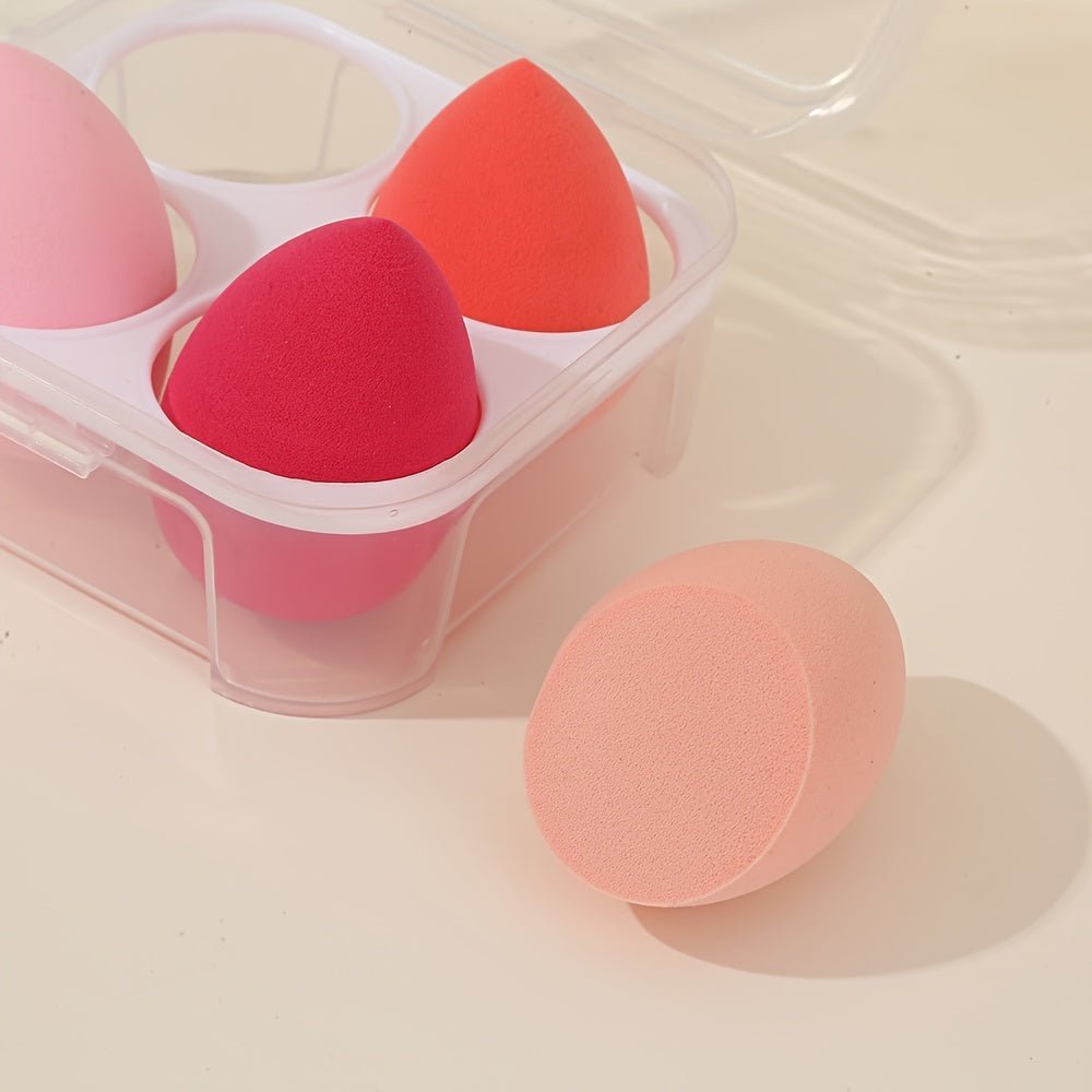 4pcs Makeup Sponges Beauty Blender Set — Soft Non-Latex Material, Wet & Dry Use, with Travel Case - Image 2