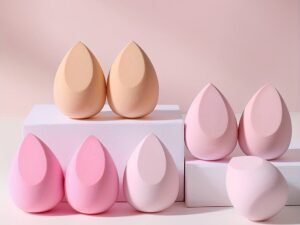 Premium Pink Makeup Sponges 8pcs — Hydrophilic Polyurethane, Streak-Free Blending for Foundation & Powder