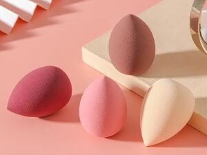4pcs Makeup Sponge Blender Set — Non-Latex Beauty Sponges, Wet & Dry Use for Flawless Foundation