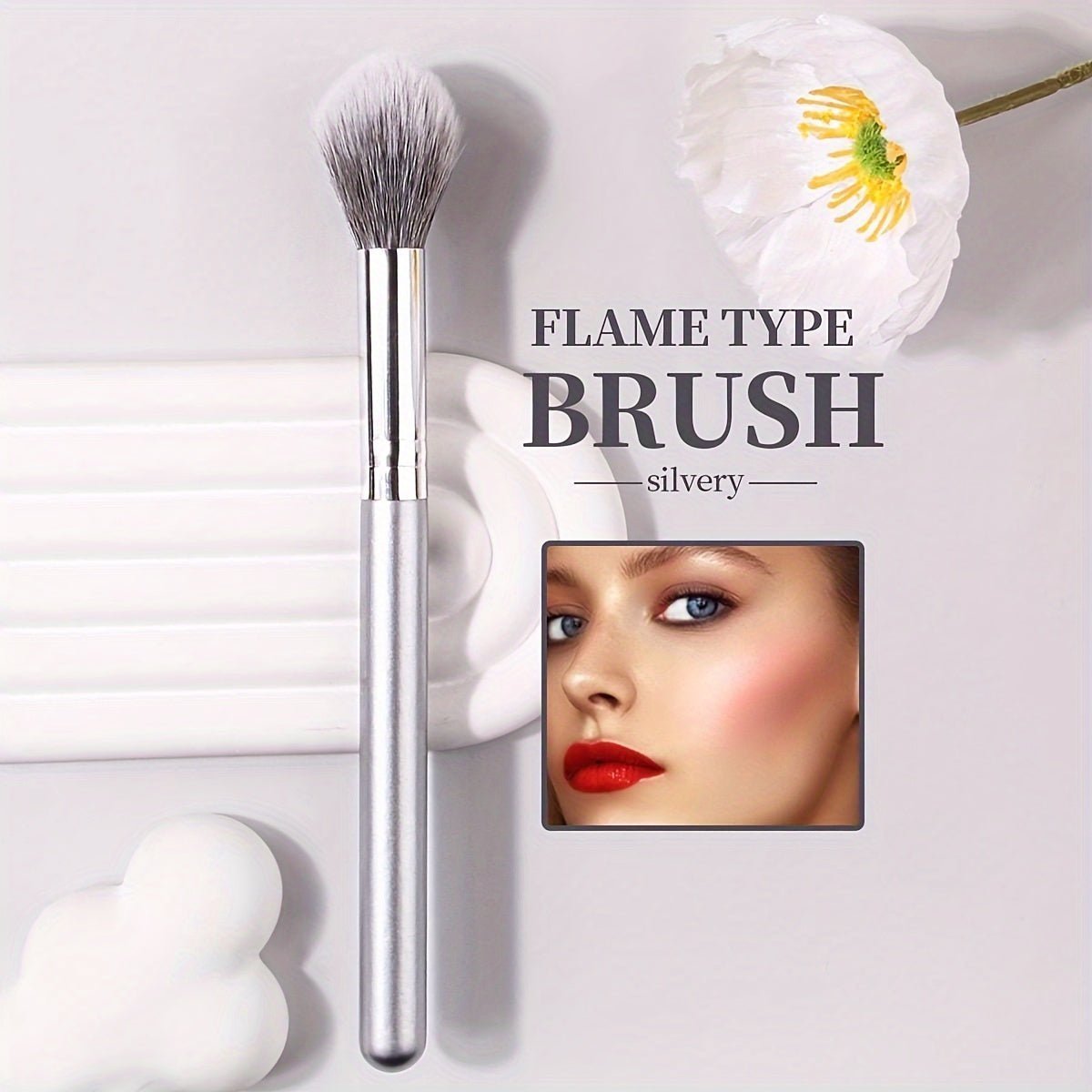 Premium Nylon Bristle Highlighter Brush — Soft Synthetic Fibers, High Powder Pick-Up, Natural Luminous Finish - Image 8