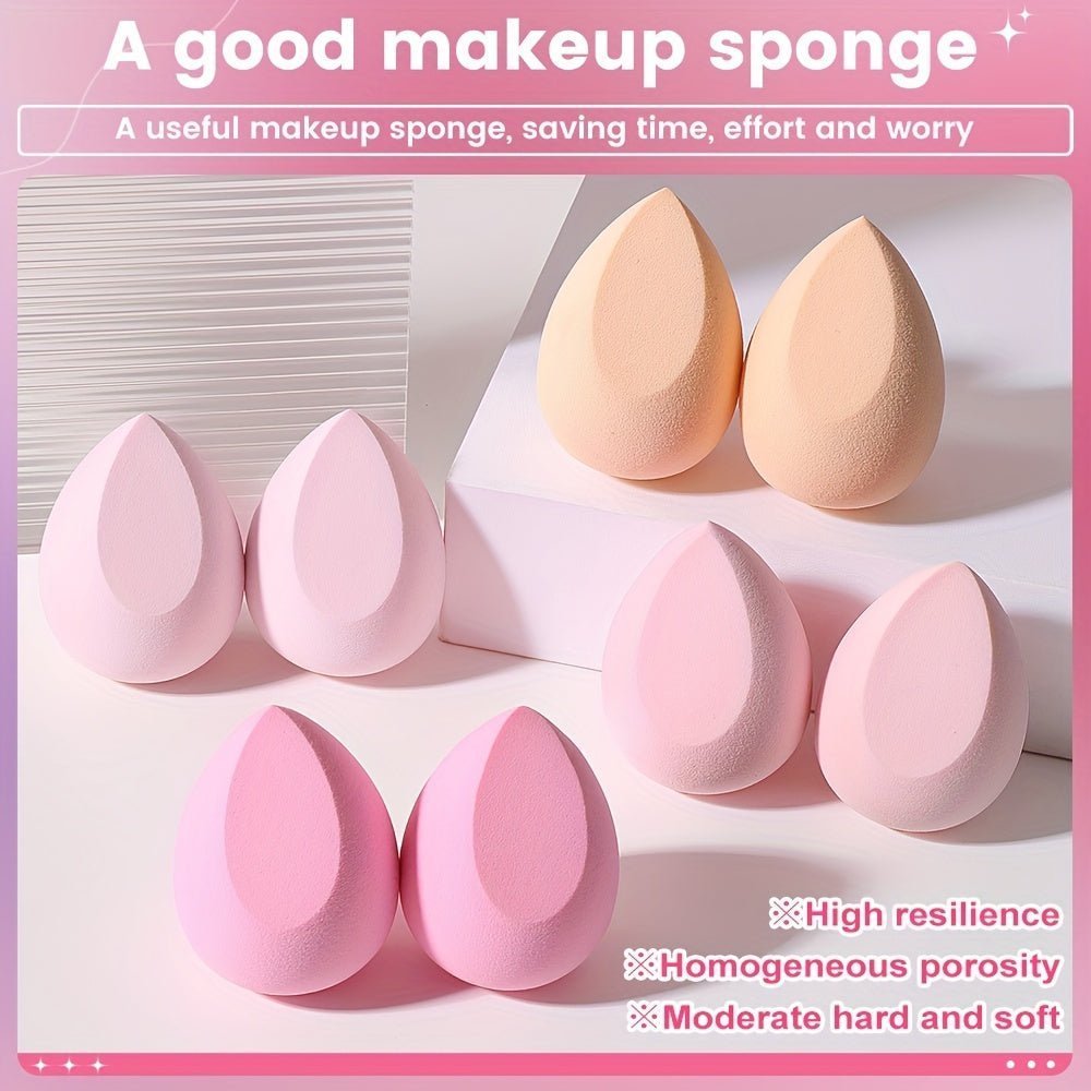 Premium Pink Makeup Sponges 8pcs — Hydrophilic Polyurethane, Streak-Free Blending for Foundation & Powder - Image 3