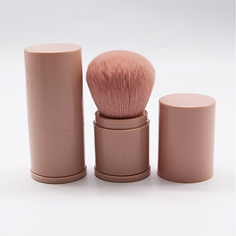 Retractable Powder Blush Brush — Soft Nylon Bristles, Portable Design with Protective Lid for Travel - Image 4